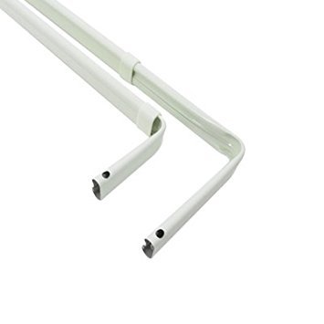 Product Cover Graber Double Lock Seam Curtain Rod, 18 to 28-Inch Adjustable Width, White