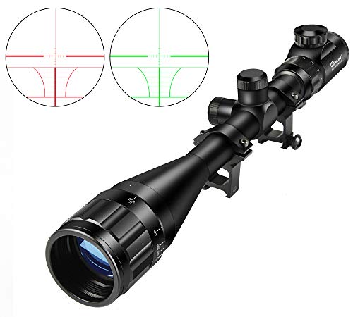 Product Cover CVLIFE Hunting Rifle Scope 6-24x50 AOE Red and Green Illuminated Gun Scope with Free Mount
