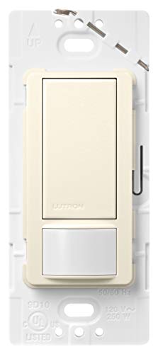 Product Cover Lutron Maestro Motion Sensor Switch, No Neutral Required, 250 Watts, Single-Pole, MS-OPS2-BI, Biscuit