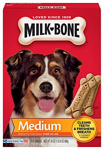 Product Cover Milk-Bone Original Dog Treats, Cleans Teeth, Freshens Breath, 24 Oz. Box, Medium