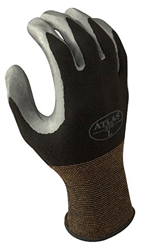 Product Cover SHOWA Atlas 370B Nitrile Palm Coating Glove, Black, Small (Pack of 12 Pairs)