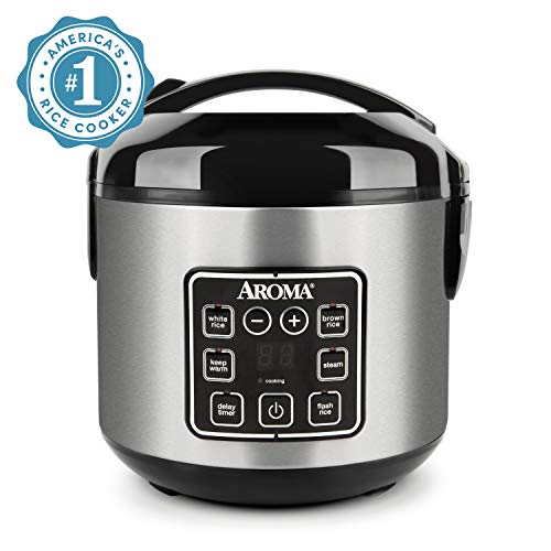 Product Cover Aroma Housewares ARC-914SBD 2-8-Cups (Cooked) Digital Cool-Touch Rice Grain Cooker and Food Steamer, Stainless, 8 Cup, Silver