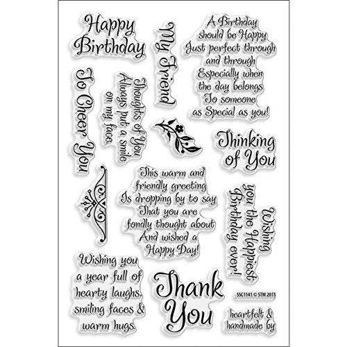 Product Cover Stampendous SSC1141 Perfectly Clear Stamp, Friendly Phrases Image