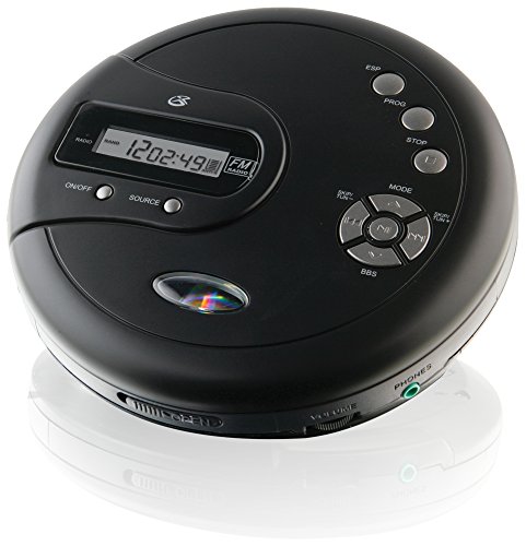 Product Cover GPX PC332B Portable CD Player with Anti-Skip Protection, FM Radio and Stereo Earbuds - Black