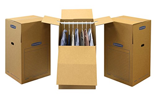 Product Cover Bankers Box SmoothMove Wardrobe Moving Boxes, Tall, 24 x 40 Inches, 3 Pack (7711001)