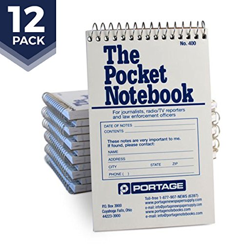 Product Cover Portage Pocket Sized Notebook for Journalists and Reporters, Law Enforcement Professionals and More - 3.75
