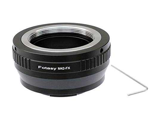 Product Cover Fotasy Adjustable M42 Lens to Fuji X Adapter, 42mm Screw Mount Lens to X Mount Adapter Compatible with Fujifilm X-Mount X-Pro1 X-Pro2 X-E1 X-E2 X-E3 X-A5 X-M1 X-T1 X-T2 X-T3 X-T10 X-T20 X-T30 X-H1