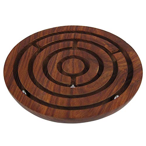 Product Cover ShalinIndia Game Labyrinth, Ball-in-a-Maze Puzzles, Handcrafted in India - Round