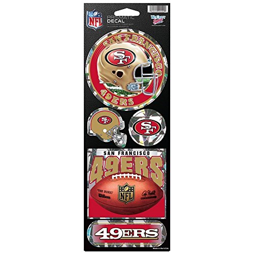 Product Cover WinCraft NFL San Francisco 49ers Prismatic Stickers, Team Color, One Size