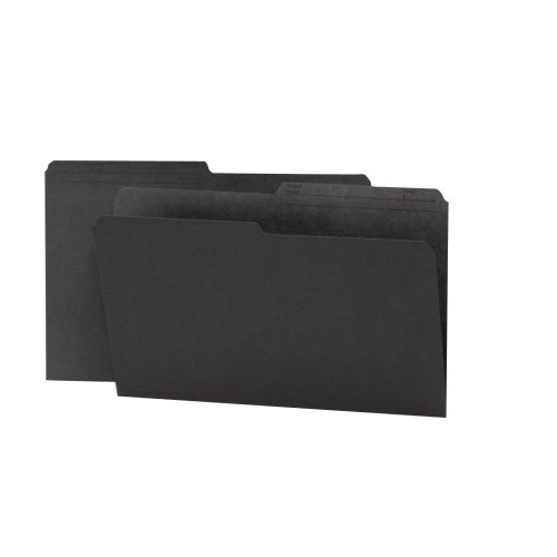 Product Cover Smead Reversible File Folder, 1/2-Cut Tab, Legal Size, Black, 100 per Box (15364)