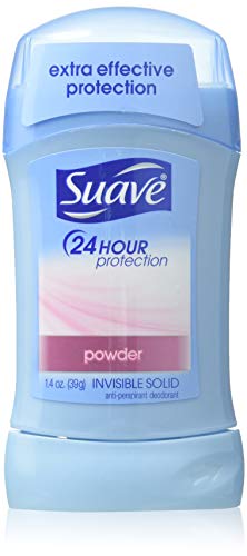 Product Cover Suave 24 Hour Protection Anti-Perspirant/Deodorant Invisible Solid, Powder 1.4 Oz (Pack of 6)