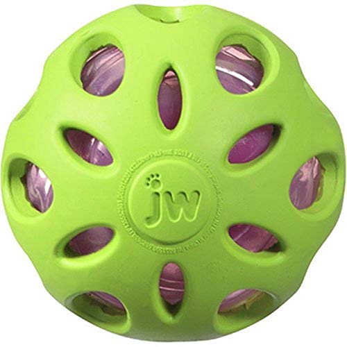 Product Cover JW Pet Company Crackle Heads Crackle Ball Dog Toy, Medium, Colors Vary