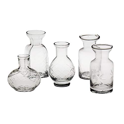 Product Cover ART & ARTIFACT Petite Glass Bud Vase Set of 5 - Fun Shapes, 2 3/4