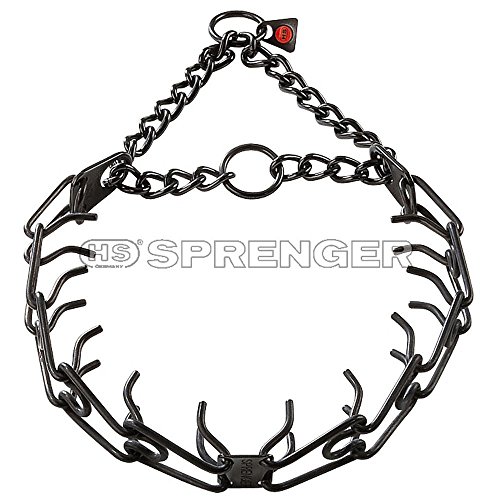 Product Cover Herm Sprenger Black Stainless Steel Ultra-Plus Prong Collar with Center-Plate and Assembly Chain - 3.2 mm x 23 inches