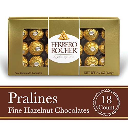 Product Cover Ferrero Rocher Fine Hazelnut Milk Chocolate, 18 Count, Chocolate Candy Gift Box, 7.9 oz