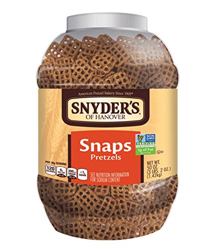 Product Cover Snyder's of Hanover Pretzels, Snaps, 50 Ounce Canister