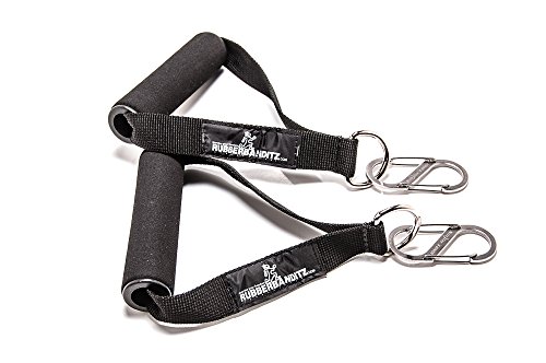 Product Cover Rubberbanditz Black Soft Hand Grips and Carabiners for Resistance Band Training