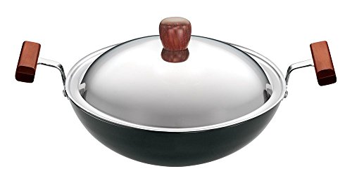 Product Cover Hawkins/Futura L19 Hard Anodised Deep Fry Pan Rounded Kadai with Stainless Steel Lid, 1.5-Liter