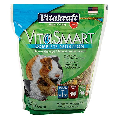 Product Cover Vitakraft Vitasmart Guinea Pig Food - High Fiber Timothy Formula, 4 Lb.