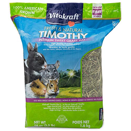 Product Cover Vitakraft Timothy Hay, Premium Sweet Grass Hay, 100% American Grown, 56 Ounce Resealable Bag