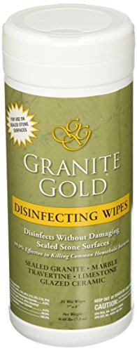 Product Cover Granite Gold Disinfecting Wipes For Stone Surfaces - Antibacterial Cleaning Wet Wipes For Granite, Marble, Travertine - 35 Pack