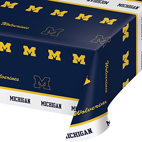 Product Cover Creative Converting Michigan Wolverines Plastic Table Cover, 54