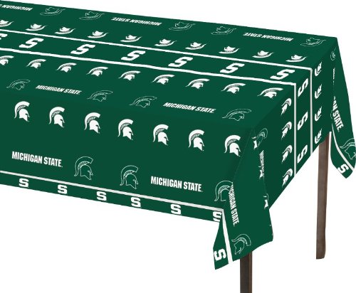 Product Cover Creative Converting Michigan State Spartans Plastic Table Cover, 54