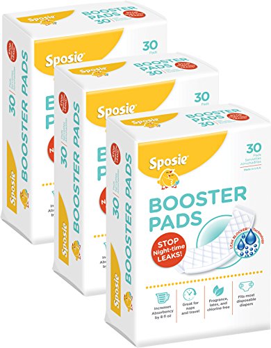 Product Cover Sposie Booster Pads Diaper Doubler, 90 Count, 3 Packs of 30 Pads (No Adhesive for Easy repositioning)