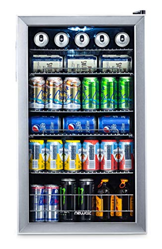 Product Cover NewAir Beverage Cooler and Refrigerator, Mini Fridge with Glass Door, Perfect for Soda Beer or Wine, 126-Can Capacity, AB-1200