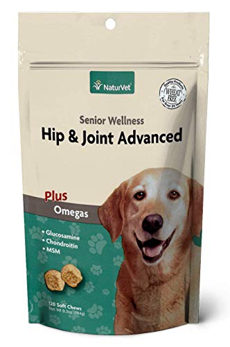 Product Cover NaturVet - Senior Wellness Hip & Joint Advanced Plus Omegas - Help Support Your Pet's Healthy Hip & Joint Function - Supports Joints, Cartilage & Connective Tissues - 120 Soft Chews