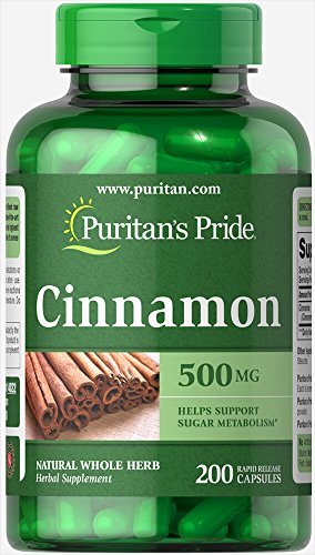 Product Cover Puritans Pride Cinnamon 500 mg Capsules, 200 Count