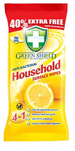 Product Cover Greenshield Anti Bacterial Household Surface 70 Wipes Pack,40% Extra free