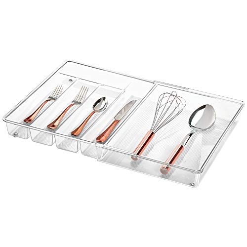 Product Cover iDesign Linus Expandable Kitchen Drawer Organizer for Silverware, Spatulas, Gadgets - Clear