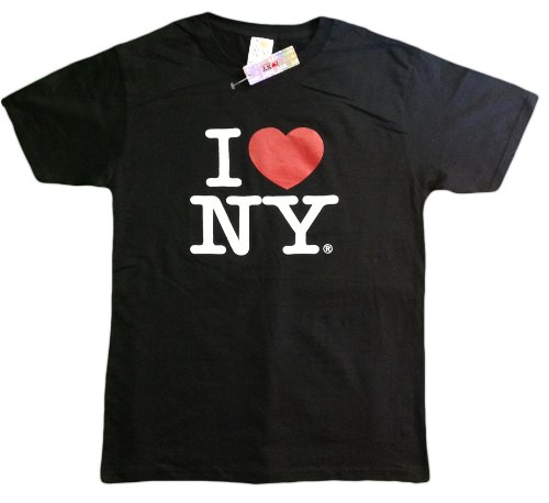 Product Cover I Love NY New York Short Sleeve Screen Print Heart T-Shirt Black Small