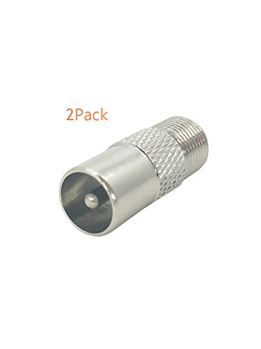Product Cover COTOSEY 2PCS F-Type TV Aerial Coaxial Coupler Female to Male Antenna CATV RF Coaxial Adapter Connector (F Female to PLA Male-2PCS)