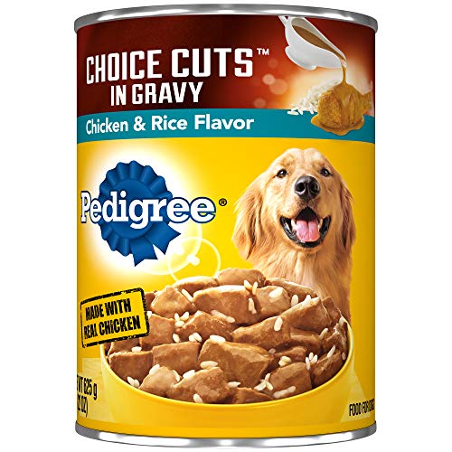 Product Cover Pedigree Choice Cuts In Gravy Chicken & Rice Flavor Adult Canned Wet Dog Food, (12) 22 Oz. Cans