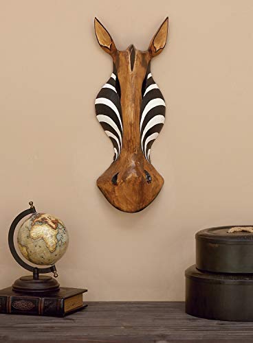 Product Cover Deco 79 Wood Zebra Mask, 20 by 7-Inch
