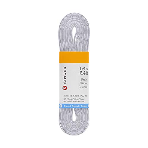 Product Cover SINGER 70032 Braided Elastic, 8 Yard by 1/4-Inch, White