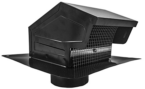 Product Cover Builder's Best 012635 Galvanized Steel Roof Vent Cap with Removable Screen & Damper, 4