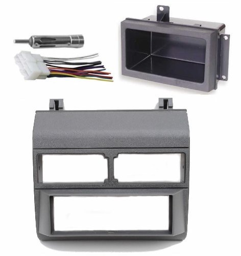 Product Cover 1988-1996 Gray Chevrolet & GMC Complete Single Din Dash Kit + Pocket Kit + Wire Harness + Antenna Adapter. (Chevy - Crew Cab Dually, Full Size Blazer, Full Size Pickup, Suburban, Kodiak) (GMC - Crew Cab Dually, Full Size Pickup Sierra, Subu
