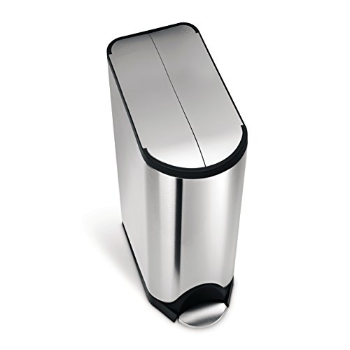 Product Cover simplehuman 45 Liter / 11.9 Gallon Stainless Steel Butterfly Lid Kitchen Step Trash Can, Brushed Stainless Steel