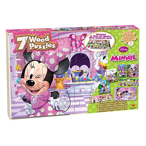 Product Cover Disney Minnie Bowtique 7 Wood Puzzles in Wooden Storage Box (Styles Will Vary)