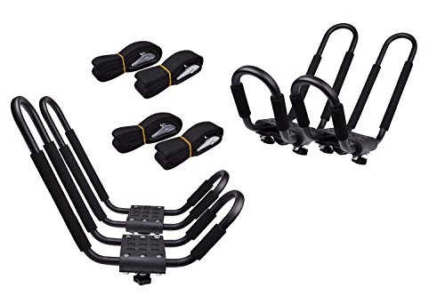 Product Cover Lifetime Warranty TMS® 2 Pairs J-Bar Rack HD Kayak Carrier Canoe Boat Surf Ski Roof Top Mount Car SUV Crossbar