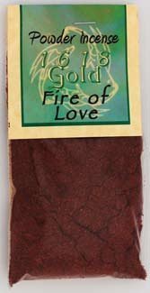 Product Cover Sage Cauldron Fire of Love Powder Incense 1618 gold