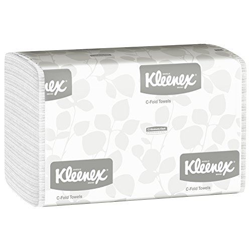 Product Cover Kleenex C Fold Paper Towels (01500), Absorbent, White, 16 Packs/Case, 150 C-Fold Towels/Pack, 2,400 Towels/Case