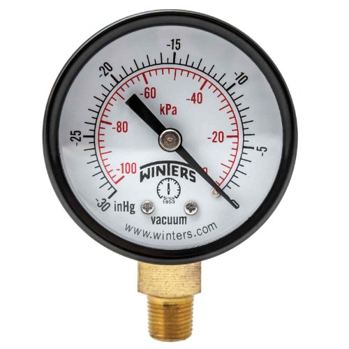 Product Cover Winters PEM Series Steel Dual Scale Economical All Purpose Pressure Gauge with Brass Internals, 30