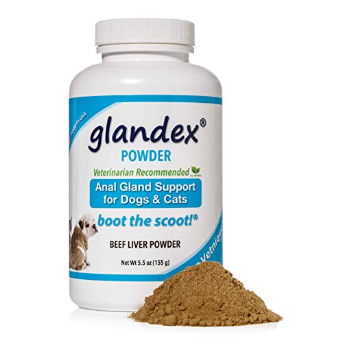 Product Cover Glandex Dog & Cat Anal Gland Sac Fiber Supplement Powder with Pumpkin, Digestive Enzymes & Probiotics - Vet Recommended Healthy Bowels & Digestion - Boot The Scoot 5.5oz Beef Liver