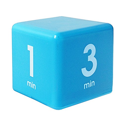 Product Cover The Miracle TimeCube Timer, 1, 3, 5 and 7 Minutes, for Time Management, Kitchen Timer, Kids Timer, Workout Timer, Blue
