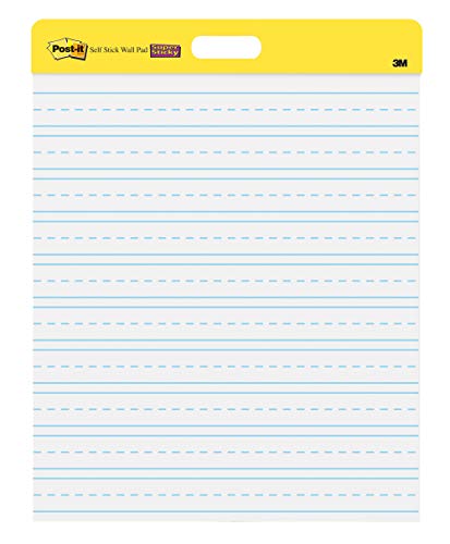 Product Cover Post-it Super Sticky Wall Easel Pad, 20 x 23 Inches, 20 Sheets/Pad, 2 Pads (566PRL), Portable White Primary Ruled Premium Self Stick Flip Chart Paper, Rolls for Portability, Hangs with Command Strips