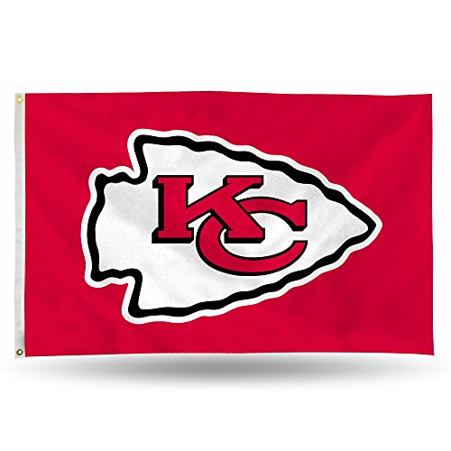 Product Cover Rico NFL Kansas City Chiefs 3-Foot by 5-Foot Single Sided Banner Flag with Grommets